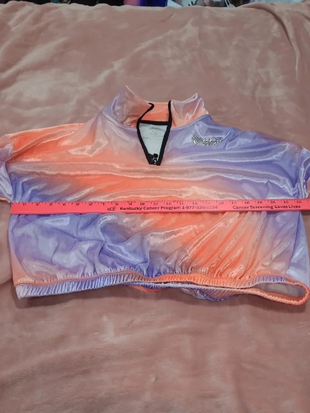 Justice Girls Ombre Half-Zip Pullover - Peach & Lavender